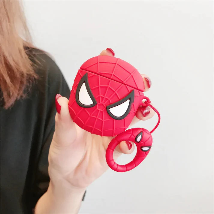 Spiderman Case for Apple AirPod - Premium Silicone Cover with Key Handle