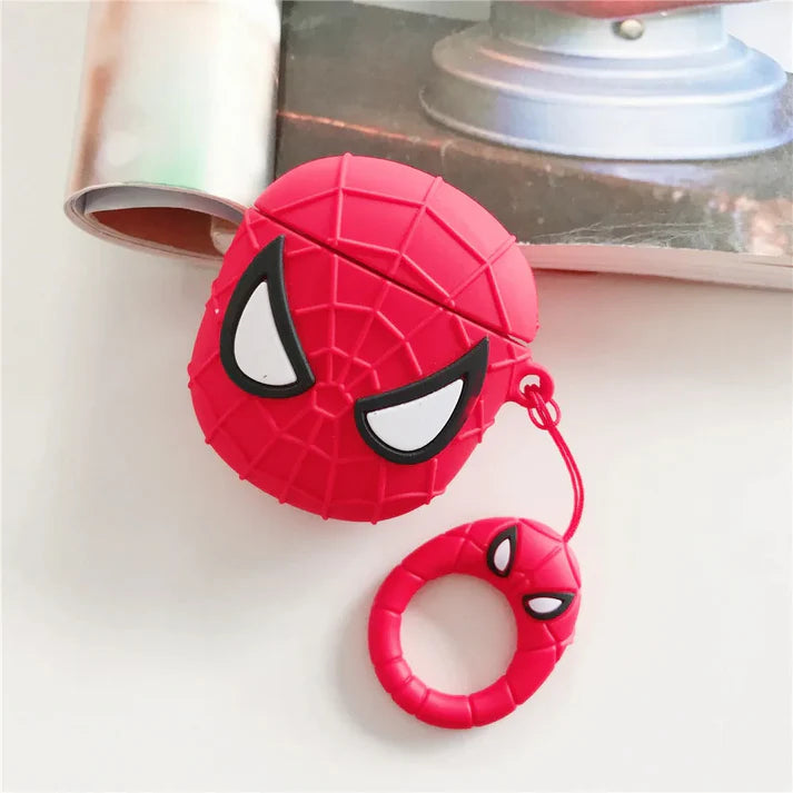 Spiderman Case for Apple AirPod - Premium Silicone Cover with Key Handle