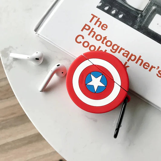 Captain America Shield Case for Apple AirPods - Silicone Cover