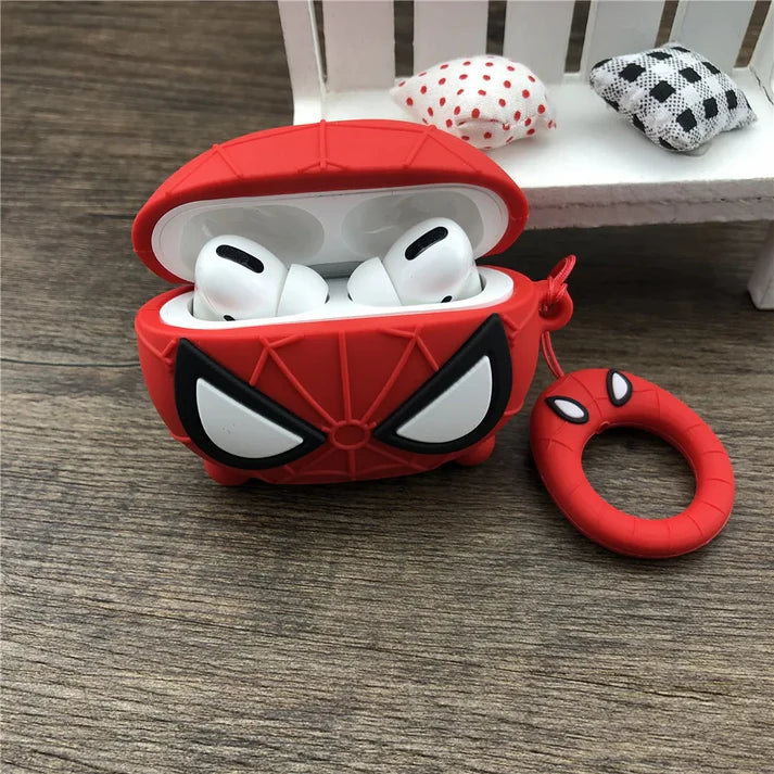 Spiderman Case for Apple AirPod - Premium Silicone Cover with Key Handle