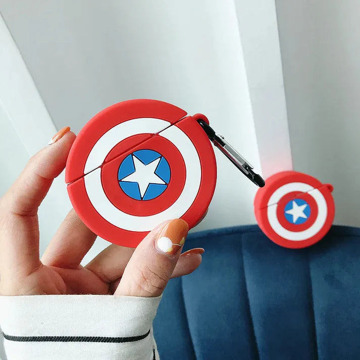 Captain America Shield Case for Apple AirPods - Silicone Cover