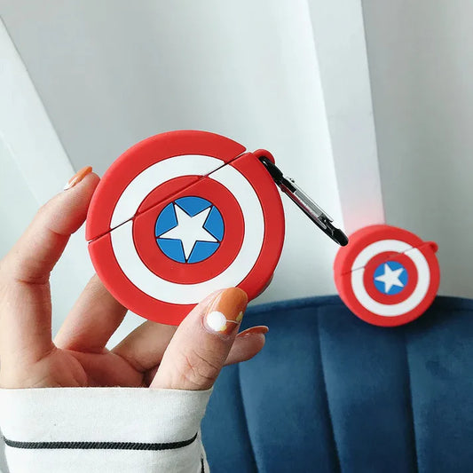 Captain America Shield Case for Apple AirPods - Silicone Cover