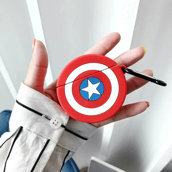 Captain America Shield Case for Apple AirPods - Silicone Cover