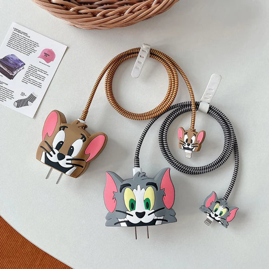Iphone Charger Case Cover - Tom & Jerry (4 Piece Set)