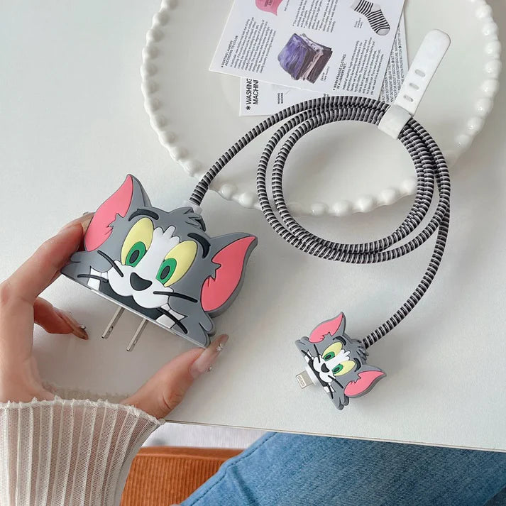 Iphone Charger Case Cover - Tom & Jerry (4 Piece Set)