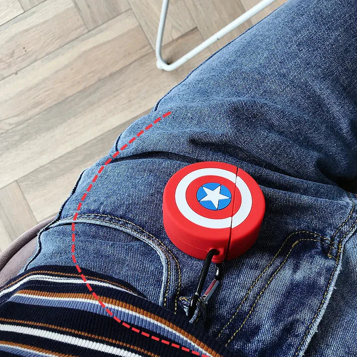 Captain America Shield Case for Apple AirPods - Silicone Cover