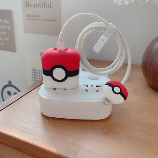 Iphone Charger Case Cover - Pokemon - 4 Piece Set (With Wire Protector)