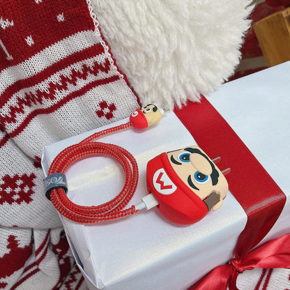 Iphone Charger Case Cover - Super Mario - 4 Piece Set (With Wire Protector)